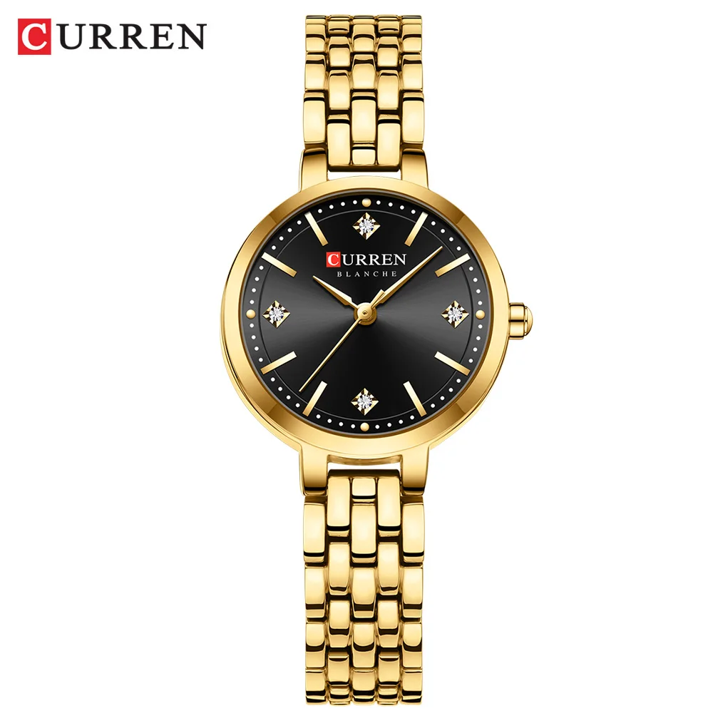 CURREN Mode Goldene Uhr für Frauen Edelstahl Wasserdichte Damenuhren Original Luxus Damen Quarz Armbanduhr 10
