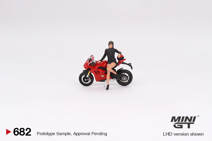 MINIGT 1:64 Ducati Panigale V4 S W/ Ducati Girl MGT00682-CH Car Alloy Toys Motor Vehicle Diecast Metal Model for Children