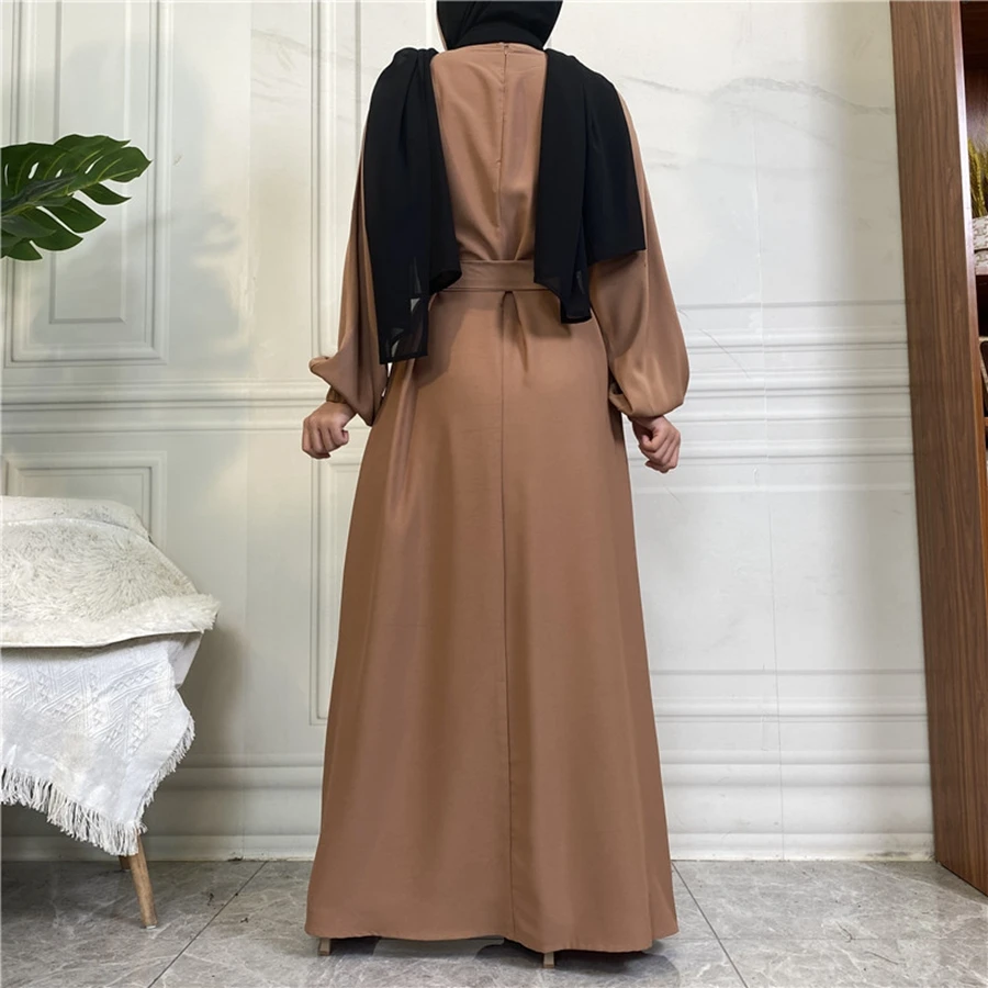 Abaya-Robe longue avec ceinture pour femmes musulmanes, hijab, Dubaï, ramadan, Eid Islam, vêtements africains