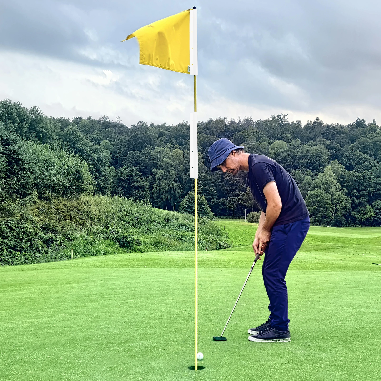 

2PCS Golf Tubes Durable White Golfing Flag Tubes Sewing Tools Plastic Quality Fixing Flags Golfing Training Equipment