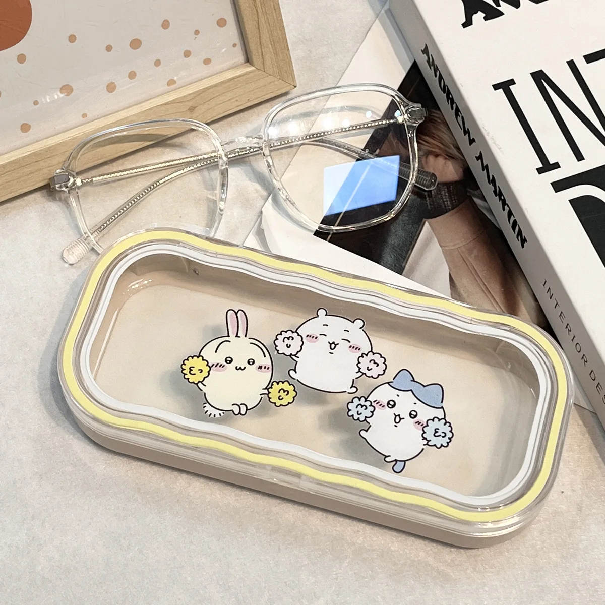 Anime Cartoon Chiikawas Cute Glasses Case Portable Anti-Pressure Take It with You Myopia Glasses Box Sunglasses Storage Box Gift