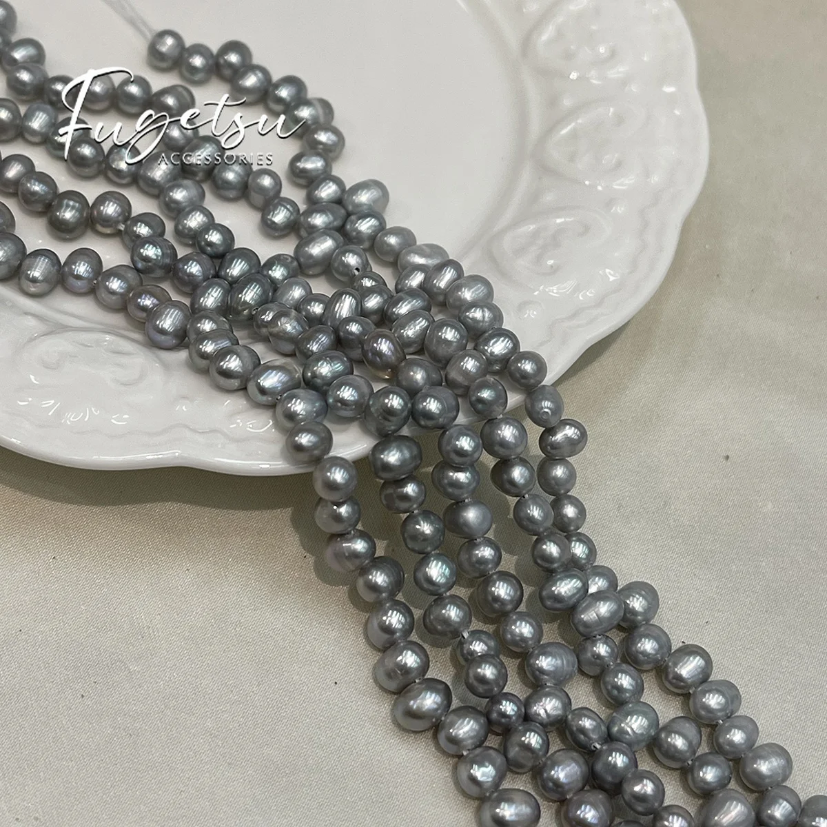 3*7 Pearl Potato Pearl Natural Freshwater Grey Pearl 5-6mm For Jewelry Making DIY Accessory Handicraft Supplies