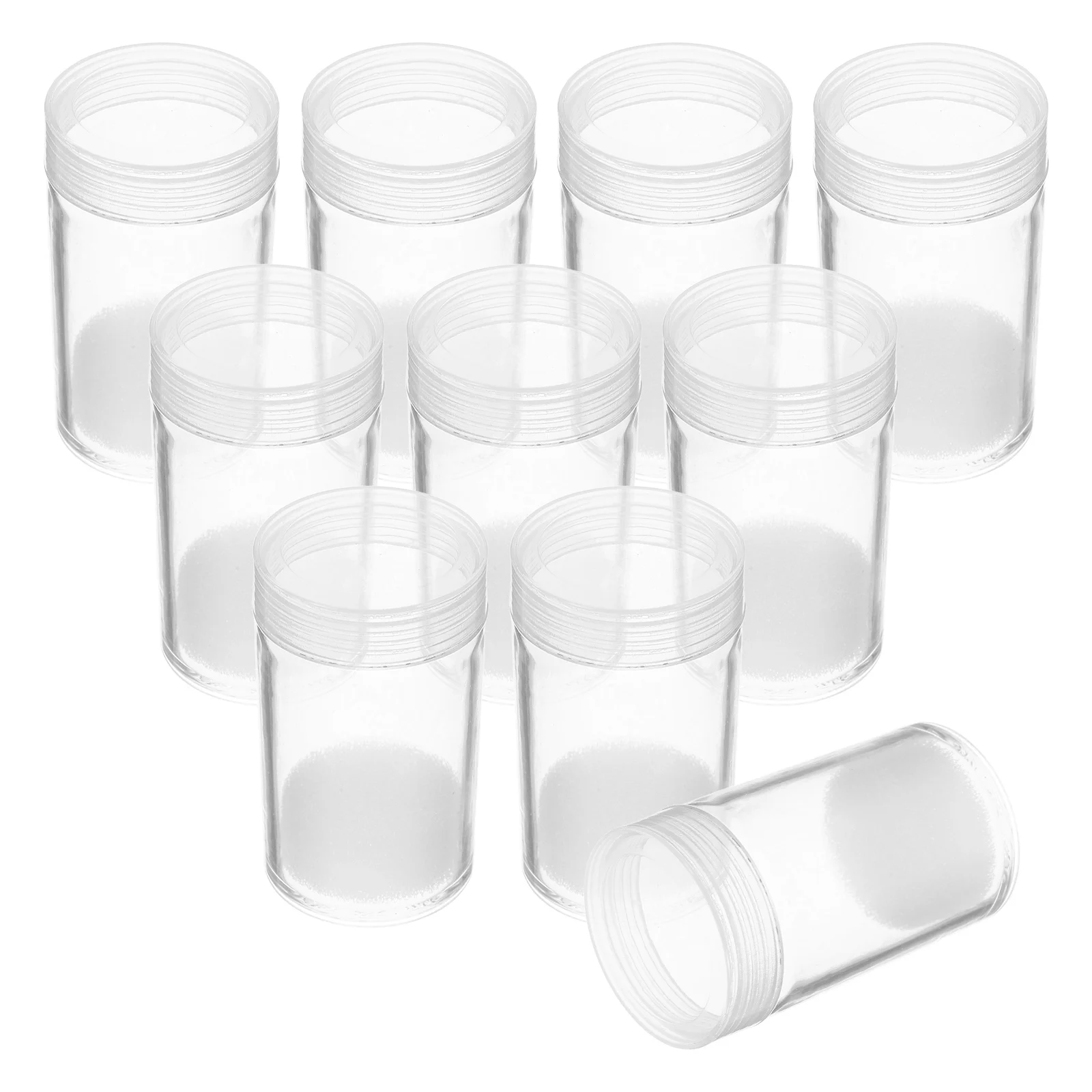 10pcs 동전 보관 버킷 투명 포장 튜브 밀폐 보호 주최자 수집가 동전 상자 플라스틱 라운드 홀더