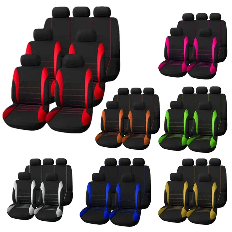Universal Car 5 Seat Breathable Polyester Protector Fabric Cloth Seat Cover Fit Most Car Truck SUV Van Sedans Fit For Honda