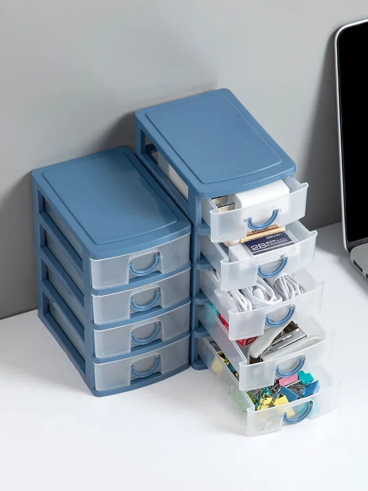 Household transparent drawer storage box Desktop office clutter organizer Pull-out storage box for dresser