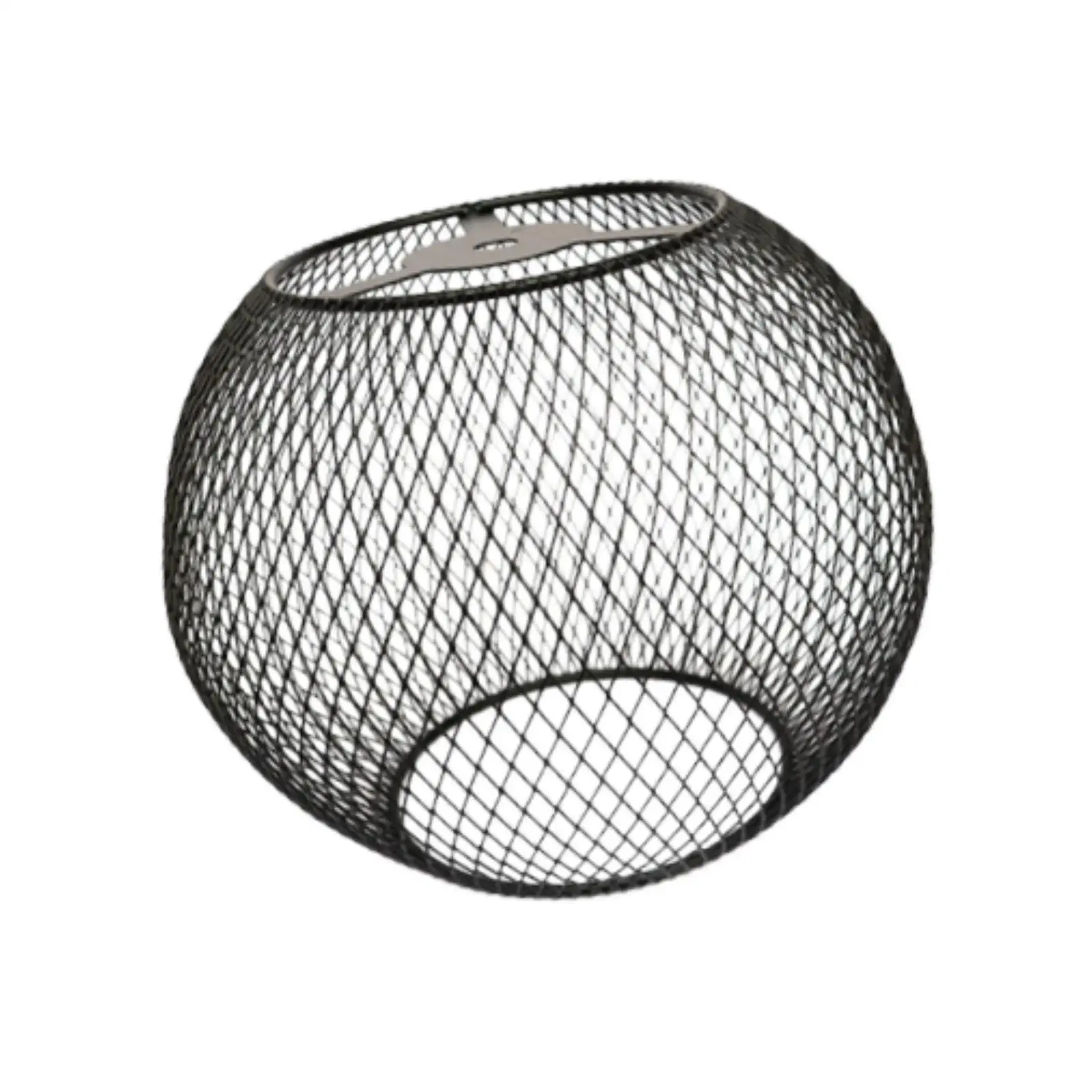 Elegant Metal Woven Lampshade Hand Crafted Hanging Light Fixture Basket Style Cage Cover for Restaurant Cafe Dining Kitchen