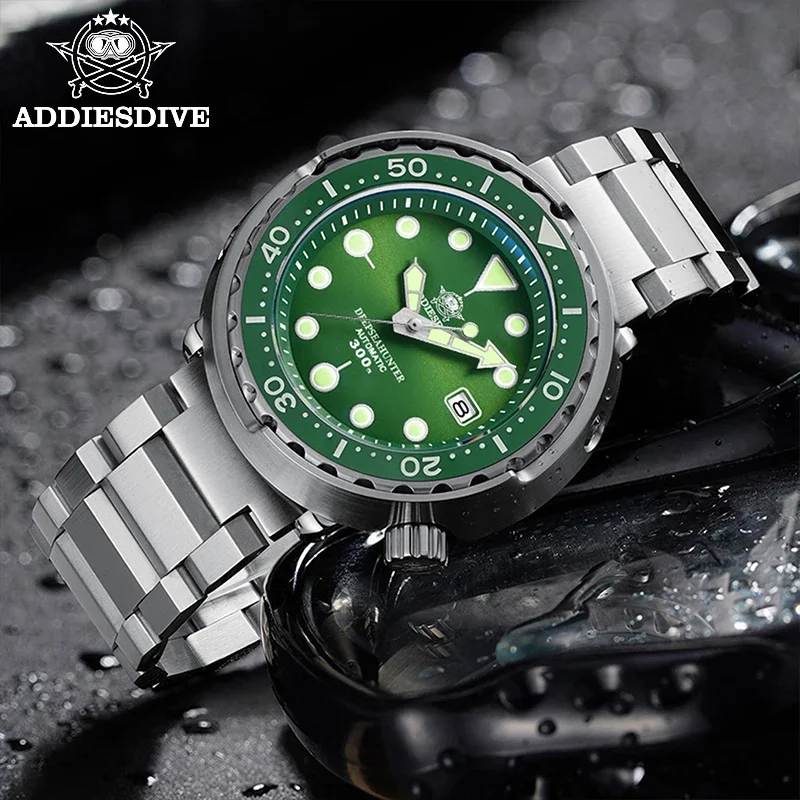 

ADDIESDIVE Ocean Exploration Man Watch NH35 Sapphire Crystal Calendear Function Male Watches 300M Diving C3 Luminous WristWatch