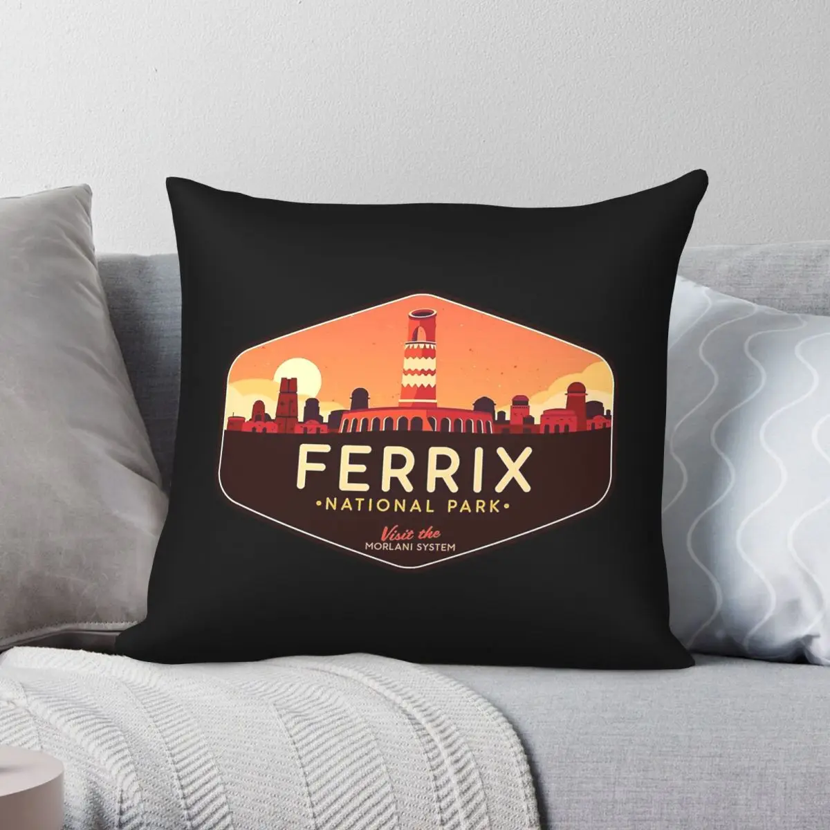 Ferrix National Park Morlani System Square Pillowcase Polyester Linen Velvet Printed Zip Decor Home Cushion Case