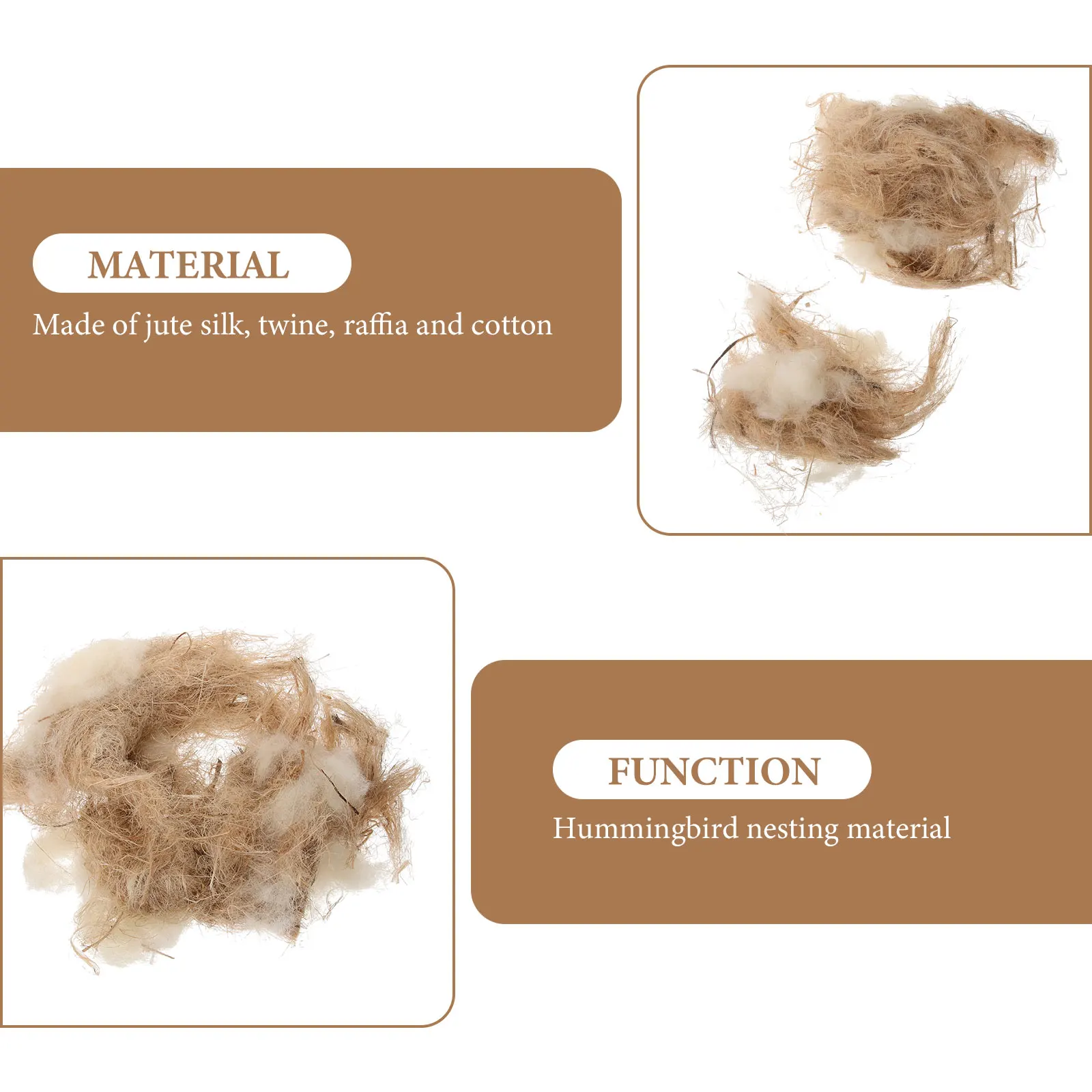 Bird Nest Cushion Material 40g Supplies for Cage Parrots Hummingbird Nesting DIY Materials Wool Cotton Jute Silk