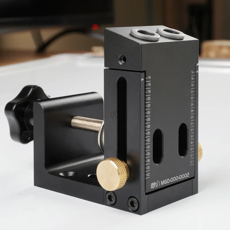 Aluminum Alloy Pocket Hole Jig Woodworking Angled Drilling Guide Locator Oblique Hole Punch Tool for Furniture Splicing Assembly