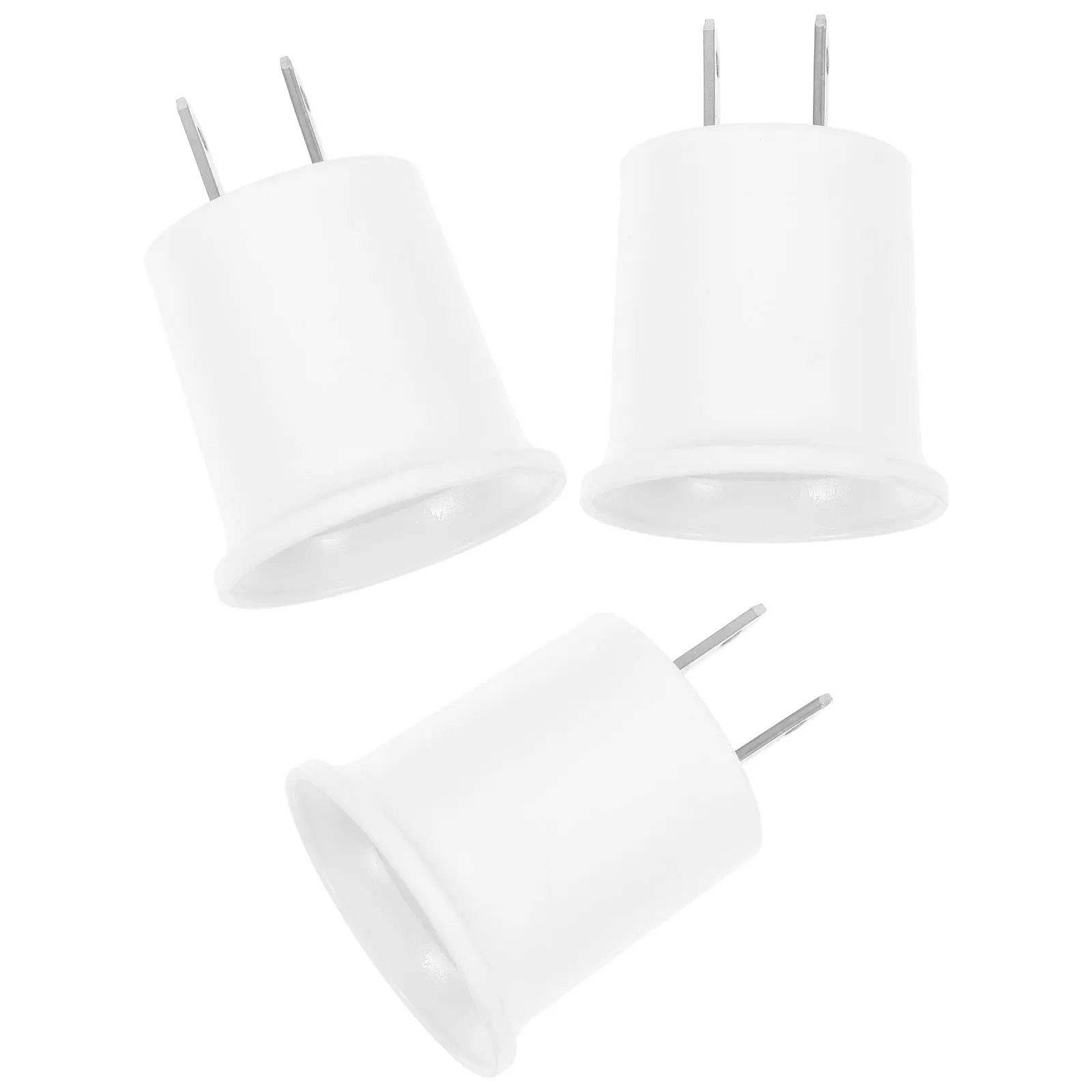 

3pcs E27 Socket Light Bulb Holder Adapter Plug Wall Bulbs Threaded Lamp Base Converter ABS Shell Copper Contacts Insulation