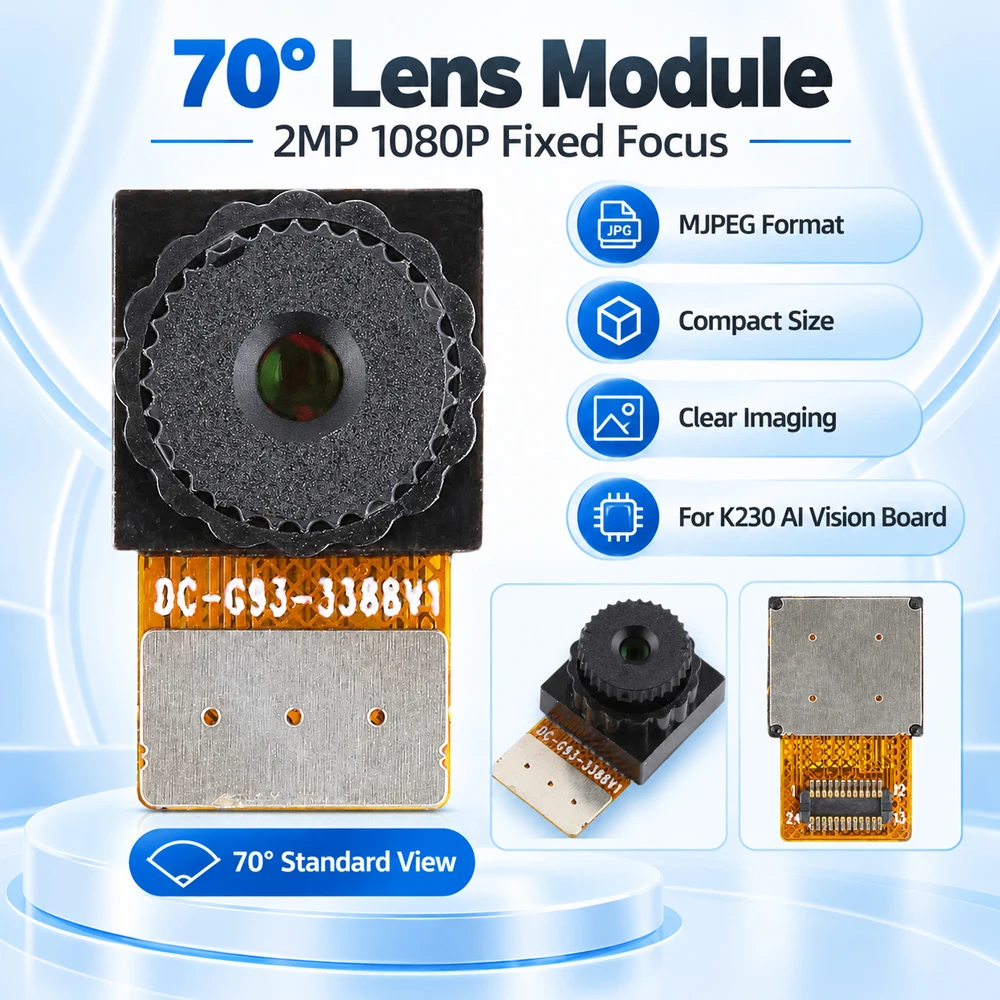 GC2093 Camera Module 2MP 1080P MJPEG Fixed Focus 70 156 Degree Wide Angle Lens for K230 AI Vision Board