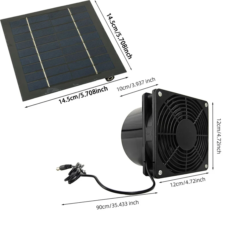 5W Solar Powered Fan Kit With USB Exhaust Vent And Adjustable Panel For Greenhouse Shed Chicken Coop Pet House Airflow Cooling view 6