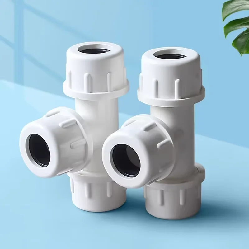 

1-10PCS 20~50mm PVC Pipe Tee Quick Connector, Garden Irrigation Water Tube Fittings Irrigation Water Supply System Pipe 3 Way Jo