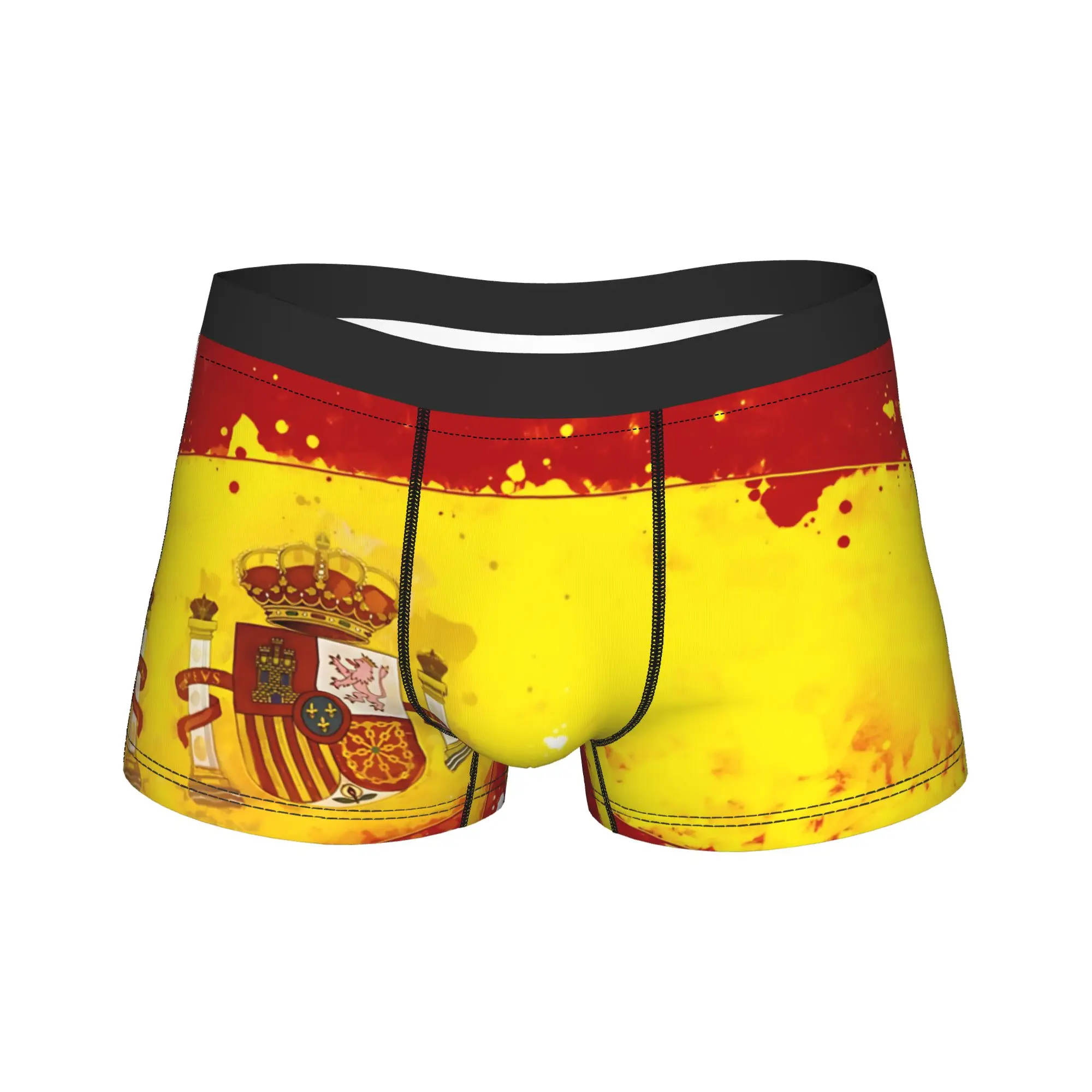 

Spain Grunge Flag Underwear Customs Boxershorts Hot Sale Men's Panties Breathable Shorts Briefs Gift