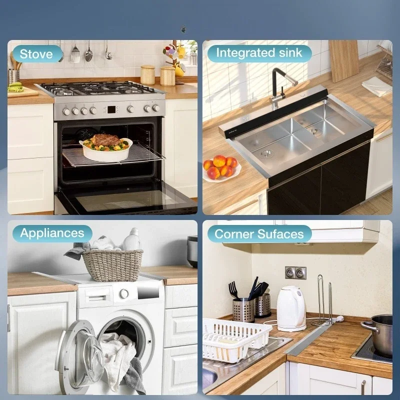 Retractable caulking board, stove caulking board