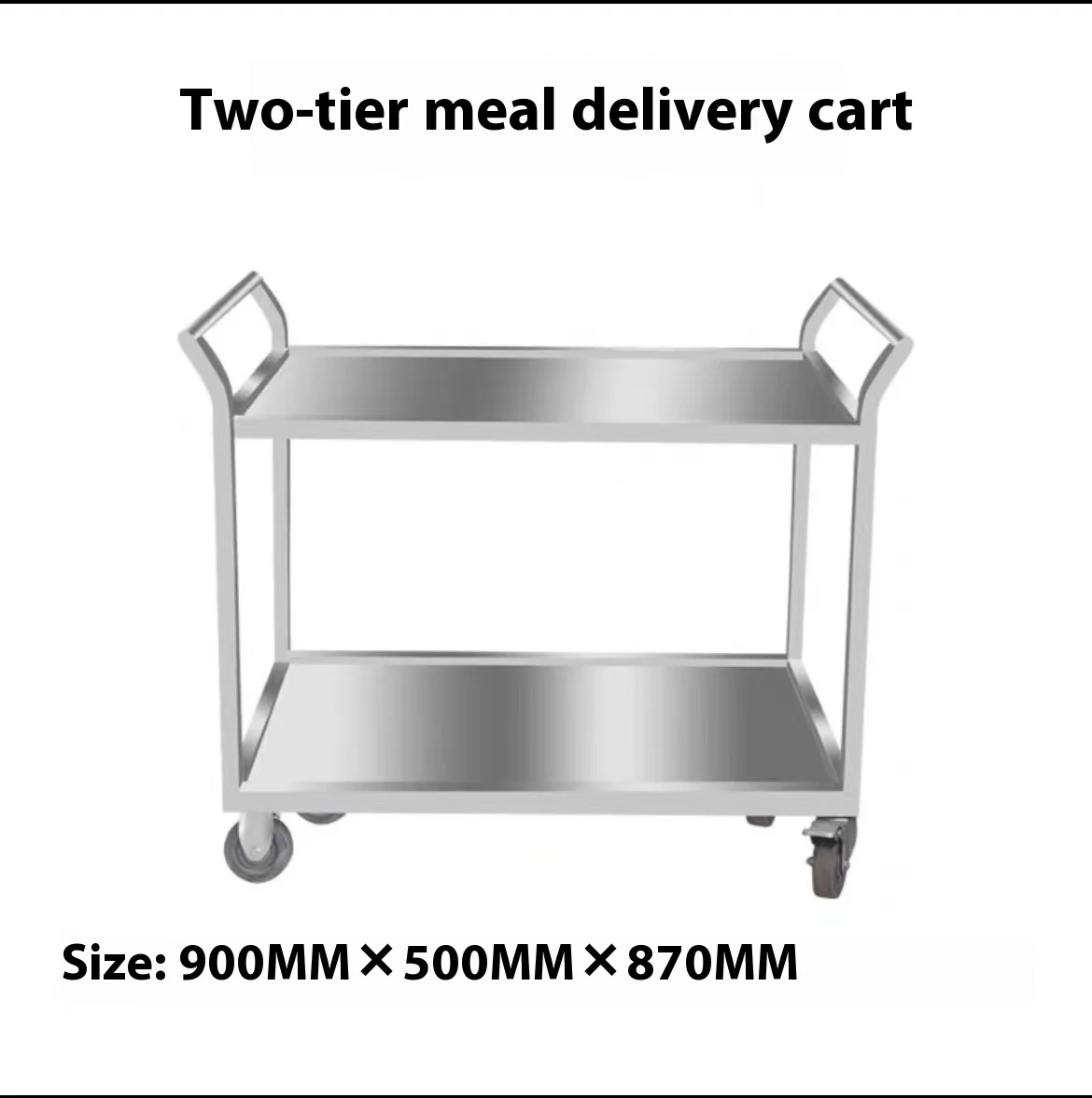 Commercial Restaurant Mobile Cart Stainless Steel Dining Double Three-Layer Trolley Flat Trailer For Hotel Restaurant Supplies