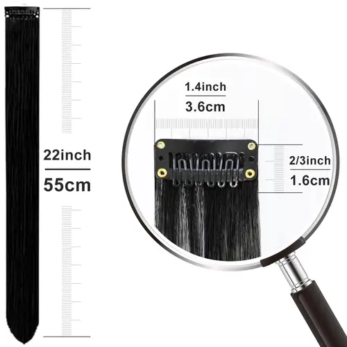 Imagen 2 del producto 10 piezas de teñido de oreja colgante, clips de color, extensiones de cabello, pelucas sintéticas de fibra química, extensiones de cabello sin rastro