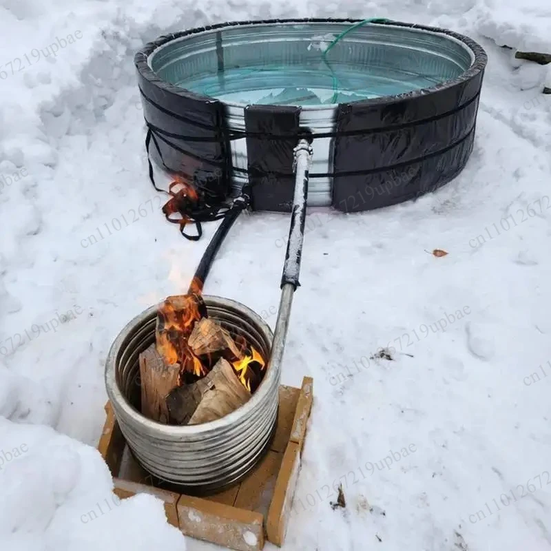 Custom‑size Stainless Steel Heating Coil, Wood‑Fired Hot Tub Quick Heating Pipe Coil For Reservoir And Camping Water Heater