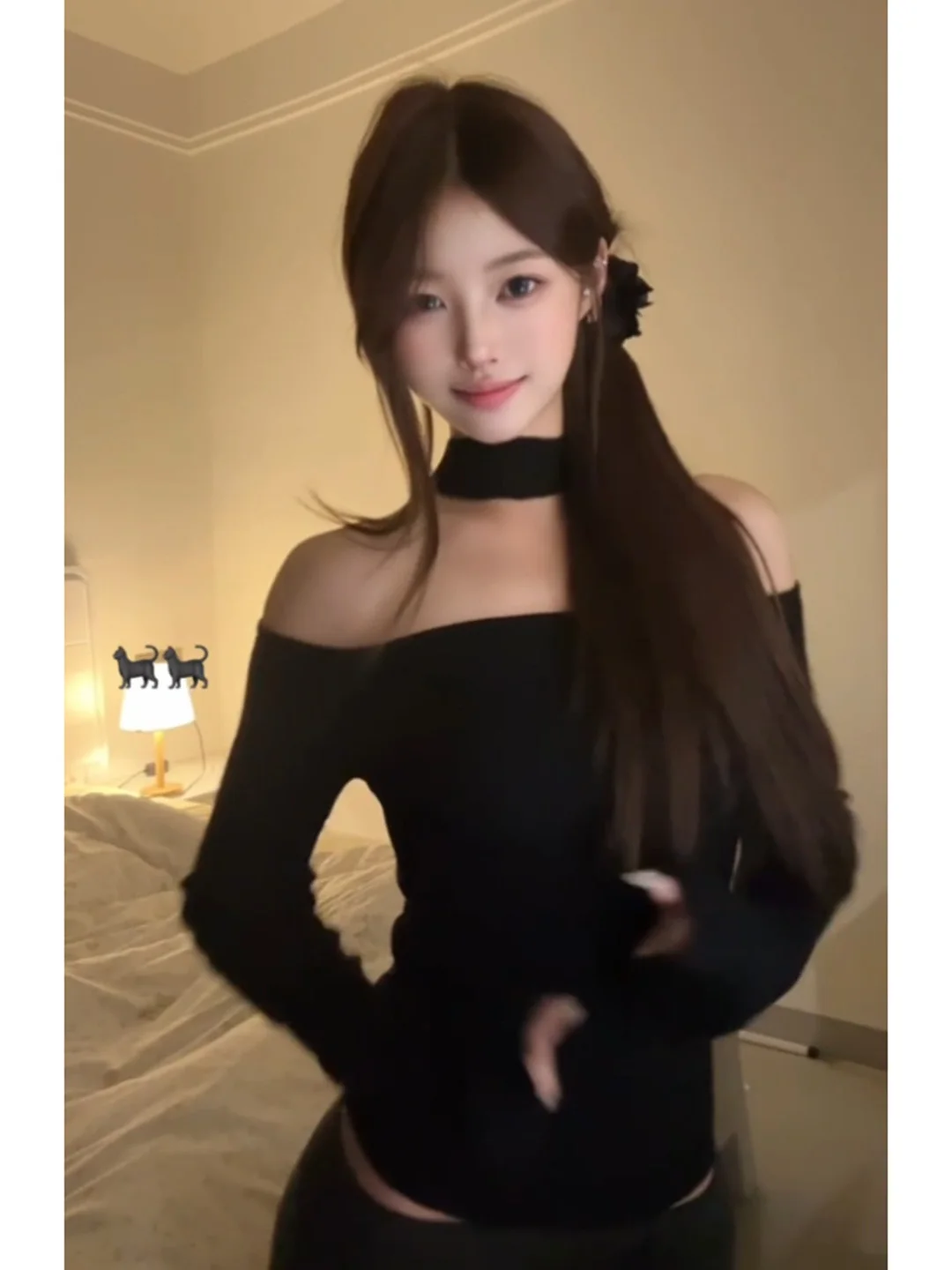 Sexy Pure Desire Long Sleeve Knitted Top Women's Slim Fit Beautiful Two-Way Wear Shoulder Bared Knitwear Trendy 2026 New Style