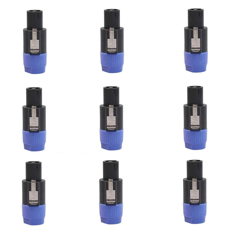 20Pcs Speaker Audio Cable Plug Adapter 4 Pin Speakon Female Jack Accessories Blue