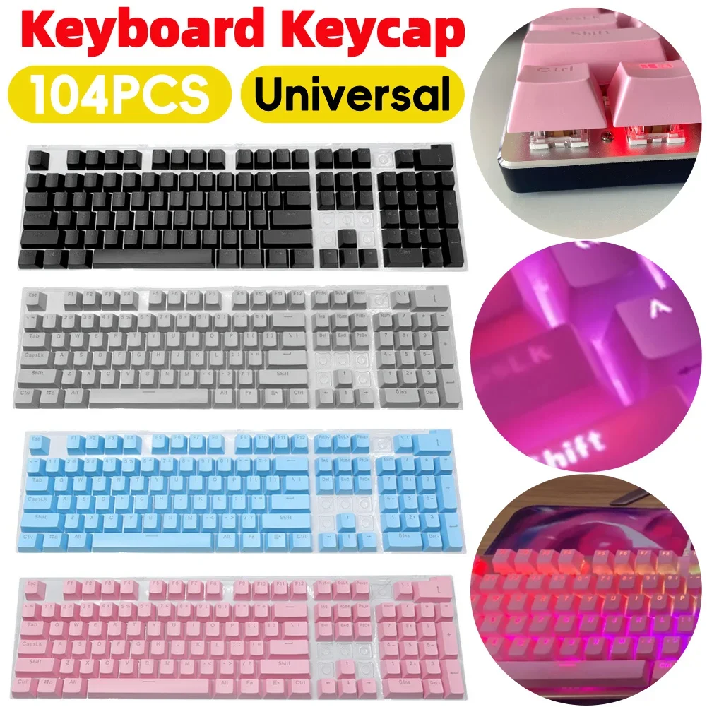 

Universal Mechanical Keyboard Keycap 104PCS Ergonomic Blank Keycaps For Cherry MX Mechanical Keyboard Parts Backlit Key Caps
