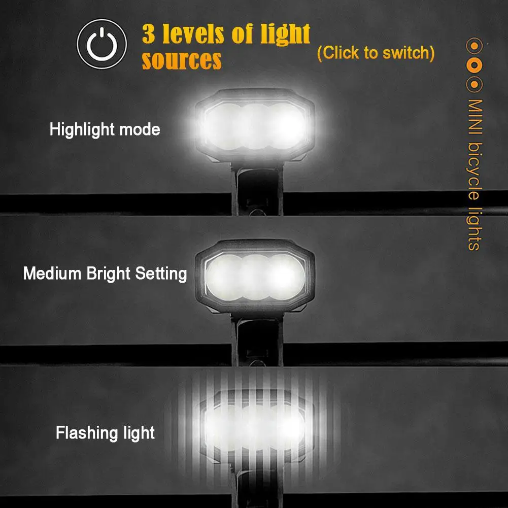 الدراجة الخفيفة USB قابلة للشحن الدراجة العلوي السوبر مشرق مصباح يدوي الضوء الخلفي والأمامي أضواء خلفية H7Q2