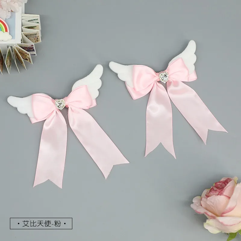 새로운 bowknot 천사 날개 귀여운 천사 날개 플러시 머리핀 소녀 헤어 클립 액세서리 바레트 헤어 그립 머리 장식 머리 장식 헤어 클립