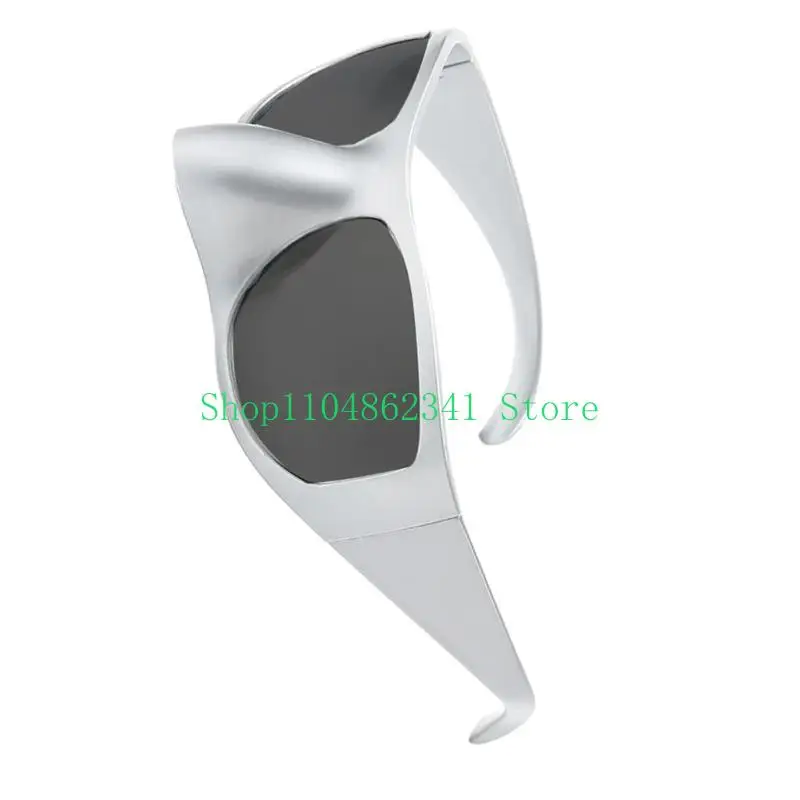 652F Y2k Futuristic Sunglasses Adult Unisex Carnivals Nightclub Taking Photo Glasses Subculture Sunglasses Sunproof Supplies
