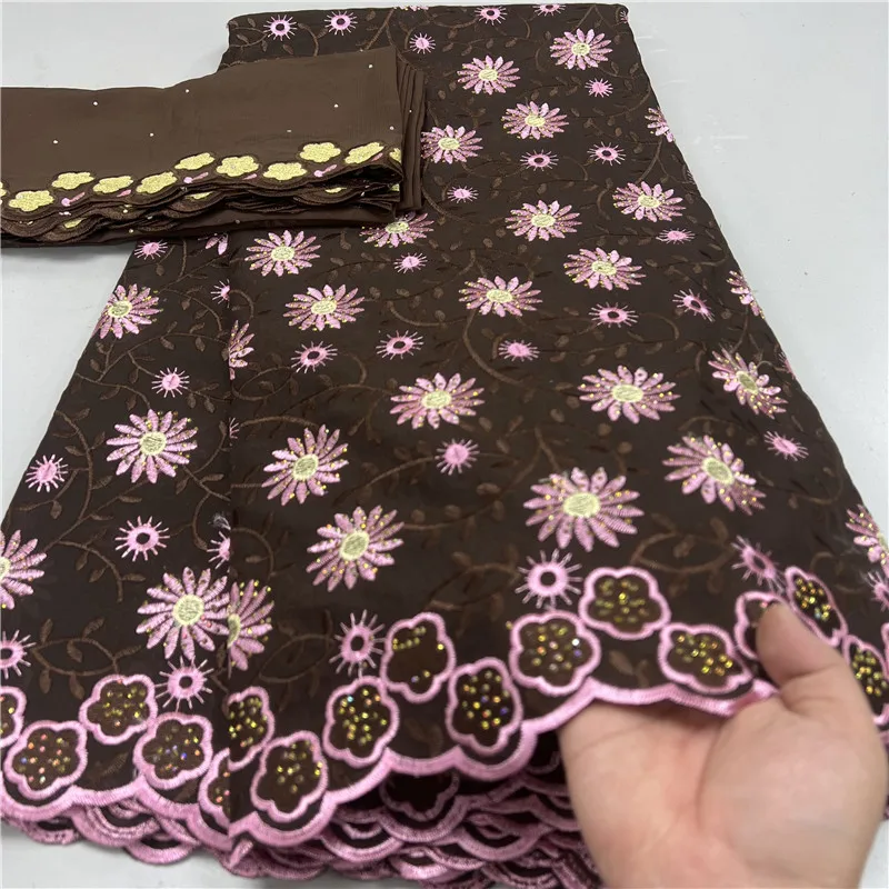 

5 + 2 ярда, высококачественная швейцарская кружевная ткань, сухая кружевная вышивка, африканская 100% хлопчатобумажная ткань, швейцарская вуаль, кружево в Дубае, 12 л 221802