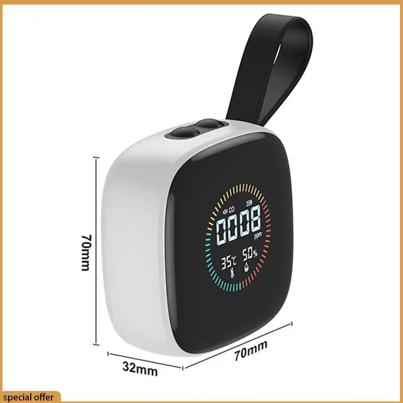 A68Z كاشف أول أكسيد الكربون CO المحمولة متعددة الوظائف جهاز اختبار جودة الهواء جهاز كشف درجة الحرارة والرطوبة