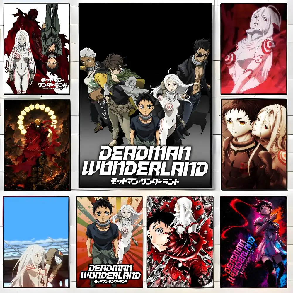 Action Anime D-Deadman Wonderland Poster  Self-adhesive Art Waterproof Paper Sticker Coffee House Bar Room Wall Decor
