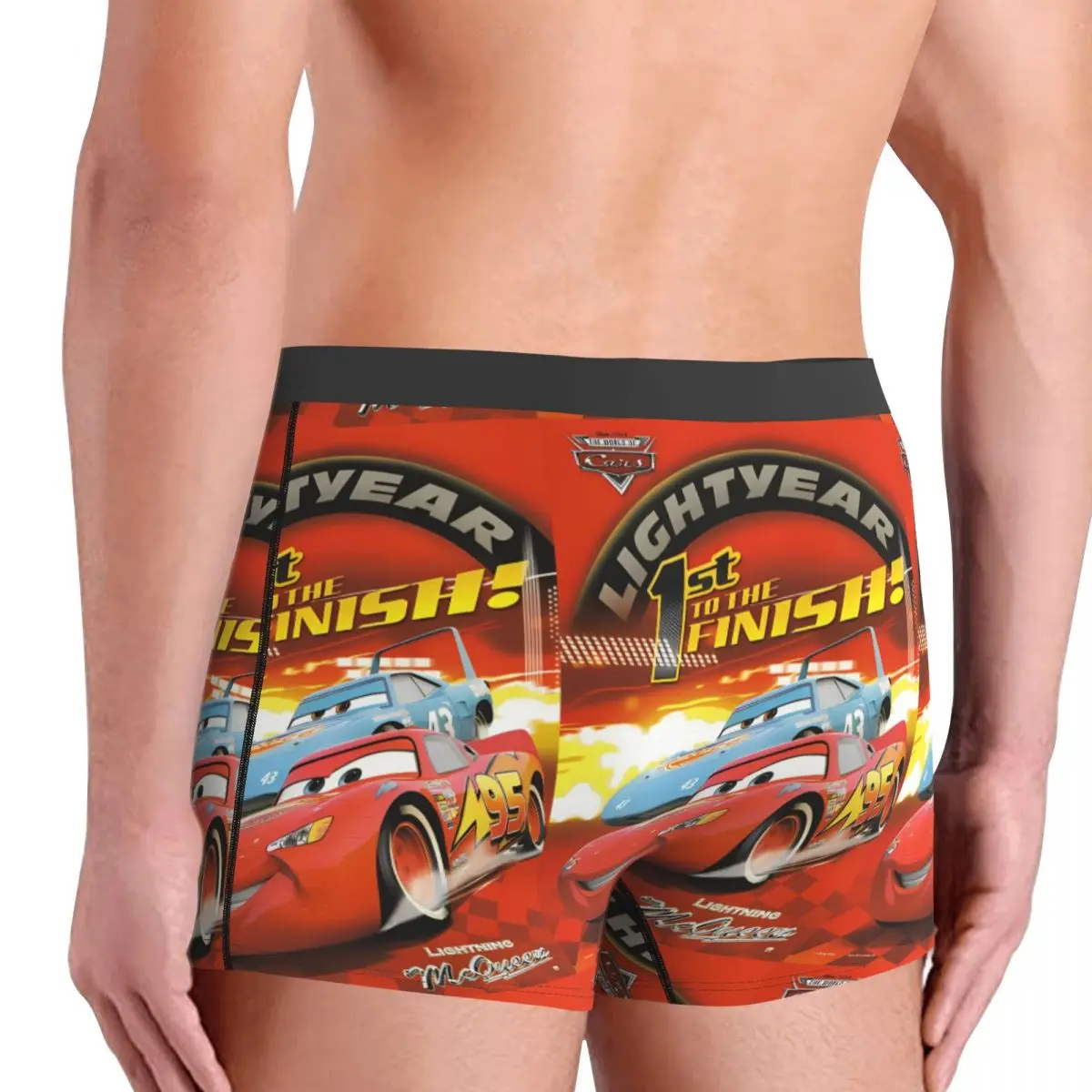 Lightning Mcqueen Cars Underwear Man Underpants Printed Breathable Boxershorts Hot Sale Boxer Brief Plus Size