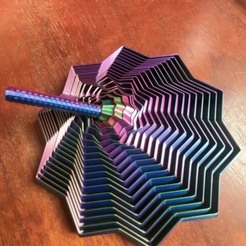 

3D Printed Octagonal Spiral Handle Fidget Toy Geometric Stereoscopic Desktop Sensory Toy For Kids Stress And Anxiety Relief