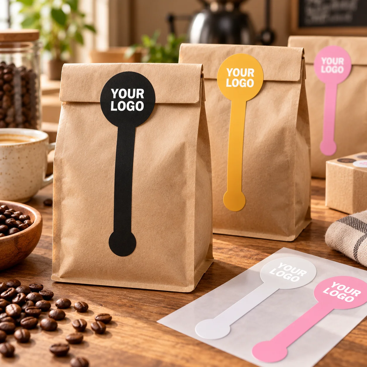Custom Logo Round End Gift Box Sealing Stickers Personalized Custom Text Label Stickers Self Adhesive Packaging Tags Decor