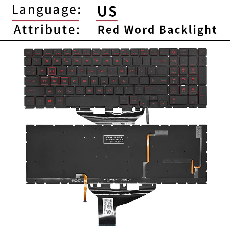 Oryginalna amerykańska rosyjska klawiatura laptopa z podświetleniem dla HP Omen 15-DC 15-DC1018ca 15-DC1008ca/0108TX 15-dc000 TPN-Q211 TPN-C143