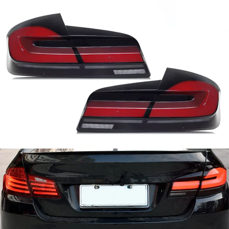 

Pop LED Car Lights For BMW 5 Series F10 Taillights 2011-2017 Through Rear Lamp Dynamic Information Turn Signals Auto Accessories