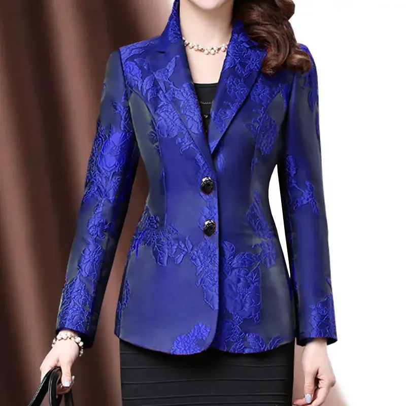 Solid Color Loose Temperament Button Fashion Elegant Women's Clothing Thin Autumn Winter Tops Intellectual Generous Notched A257