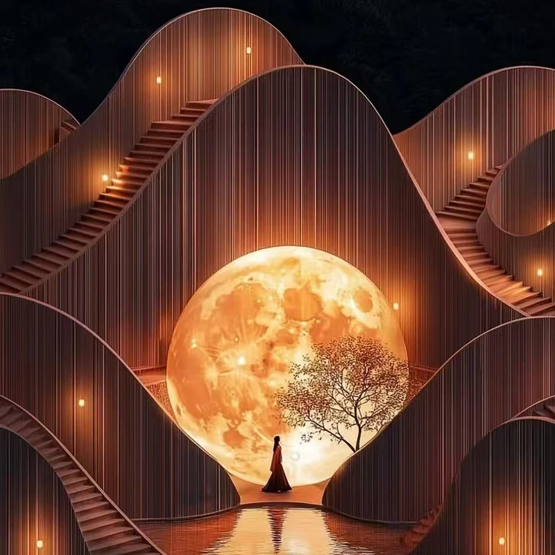 Outdoor Solar-Powered Moon Sphere Lights  Waterproof LED Garden Ball Decoration