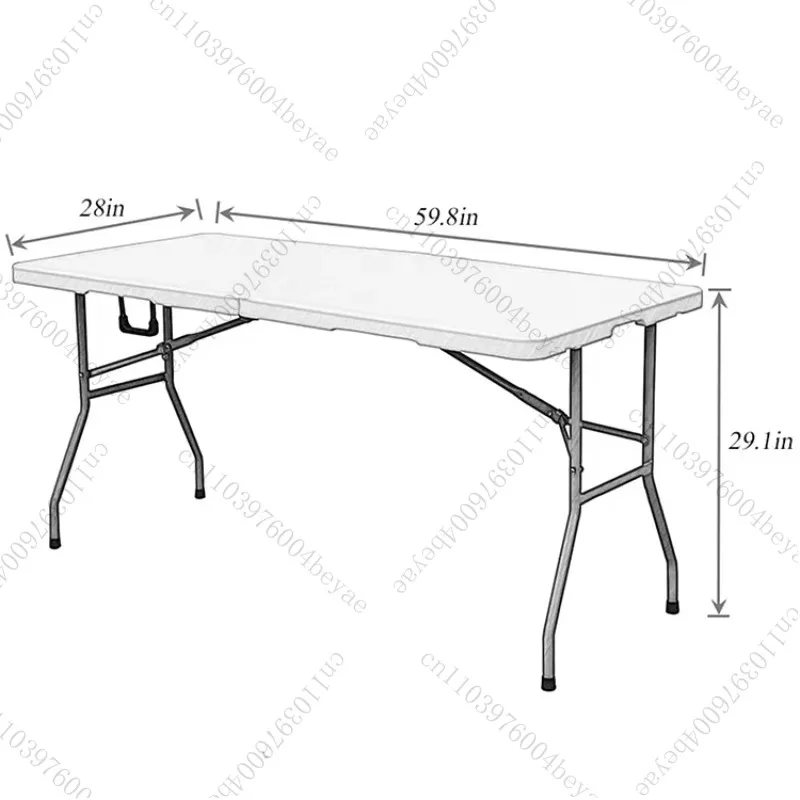Heißer Verkauf, quadratisch, tragbar, 1,8 m, 180 cm, HDPE-Kunststoff, weiß, rechteckig, Klapptisch mit pulverbeschichteten Stahlbeinen für BBQ-Camping