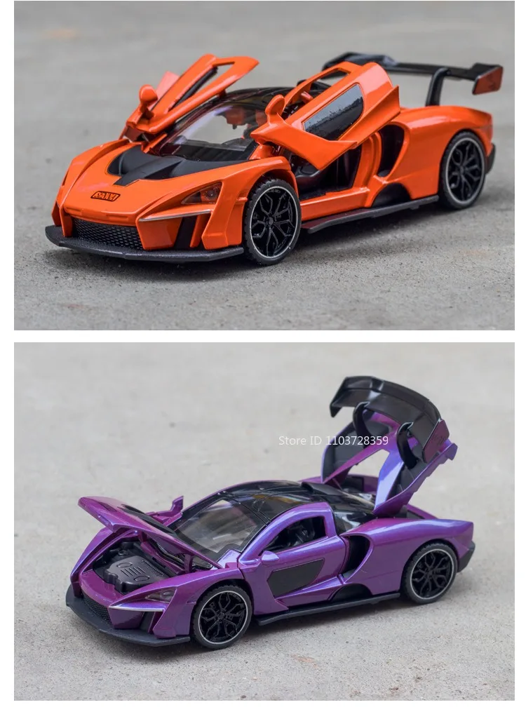 1:32 720S Senna Modell Spielzeug Sportwagen Legierung Druckguss Sound Licht Exquisite Innen Zurückziehen Supercar Modelle für Kinder präsentiert – Detail 19