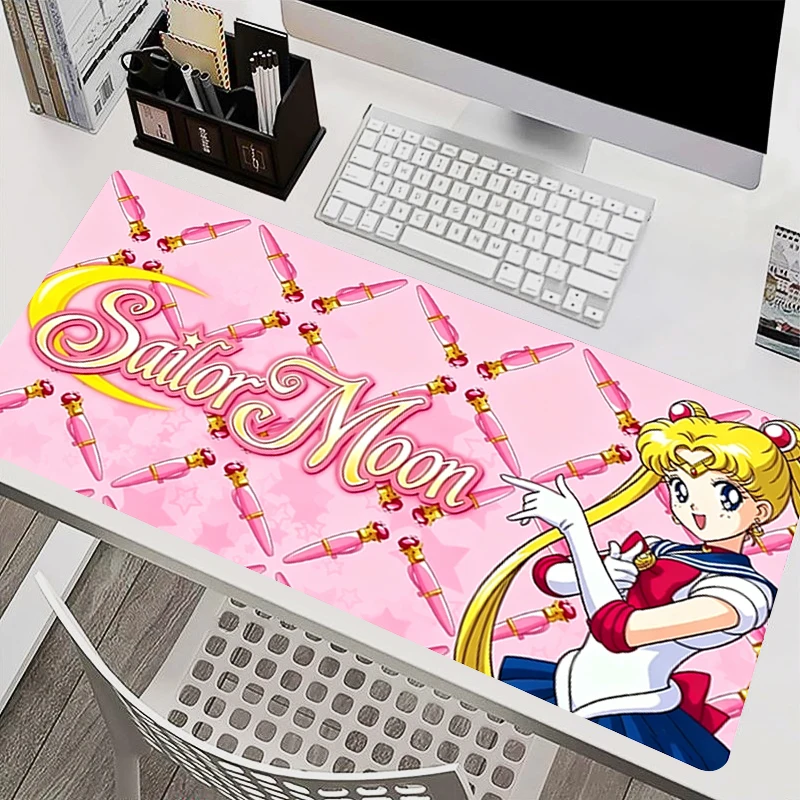 Popular Mouse Pad S-Sailor Moons Office desk mat PC Computer Gaming Accessories Anime Carpet Large Mousepads kawaii Keyboard Mat