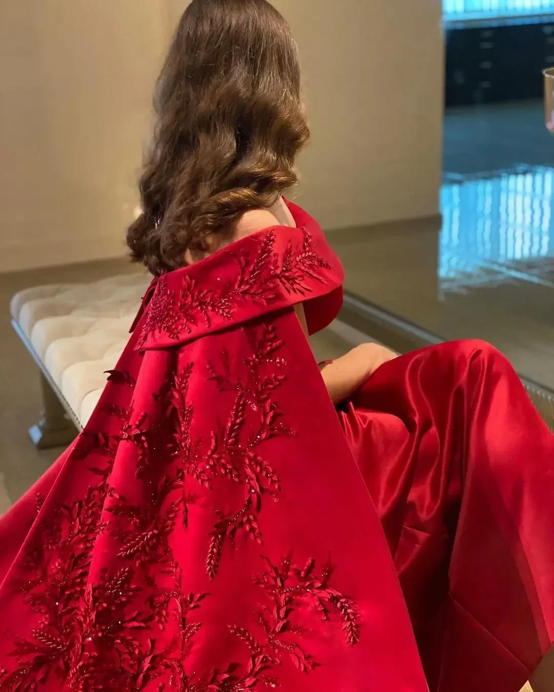 Angepasst Knöchel Länge Mantel Kleider Abend Party Frauen Tragen Perlen Applique Lange Wrap Prom Kleid Zipper Zurück Vestidos Des