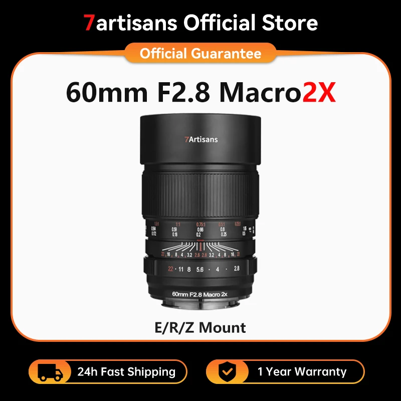 

7artisans 60 мм F2.8 Macro 2X полнокадровый объектив с большой диафрагмой и ручной фокусировкой Prime Macro для Sony E Alpha 7 IV Nikon Cannon RF R8