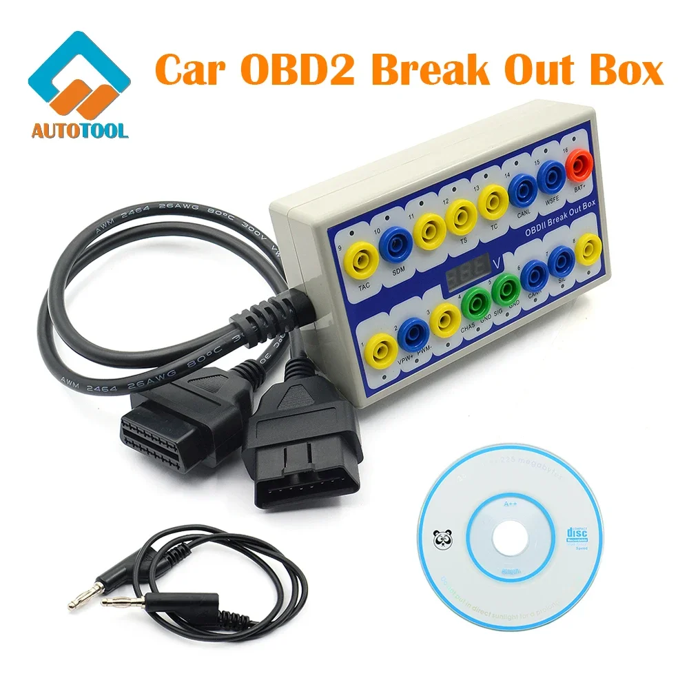 Car OBD2 Break Out Box Pin Out Box Tester OBDII Protocol Diagnostic Connector Pinout Detector Key Programming Chip Tuning Tools