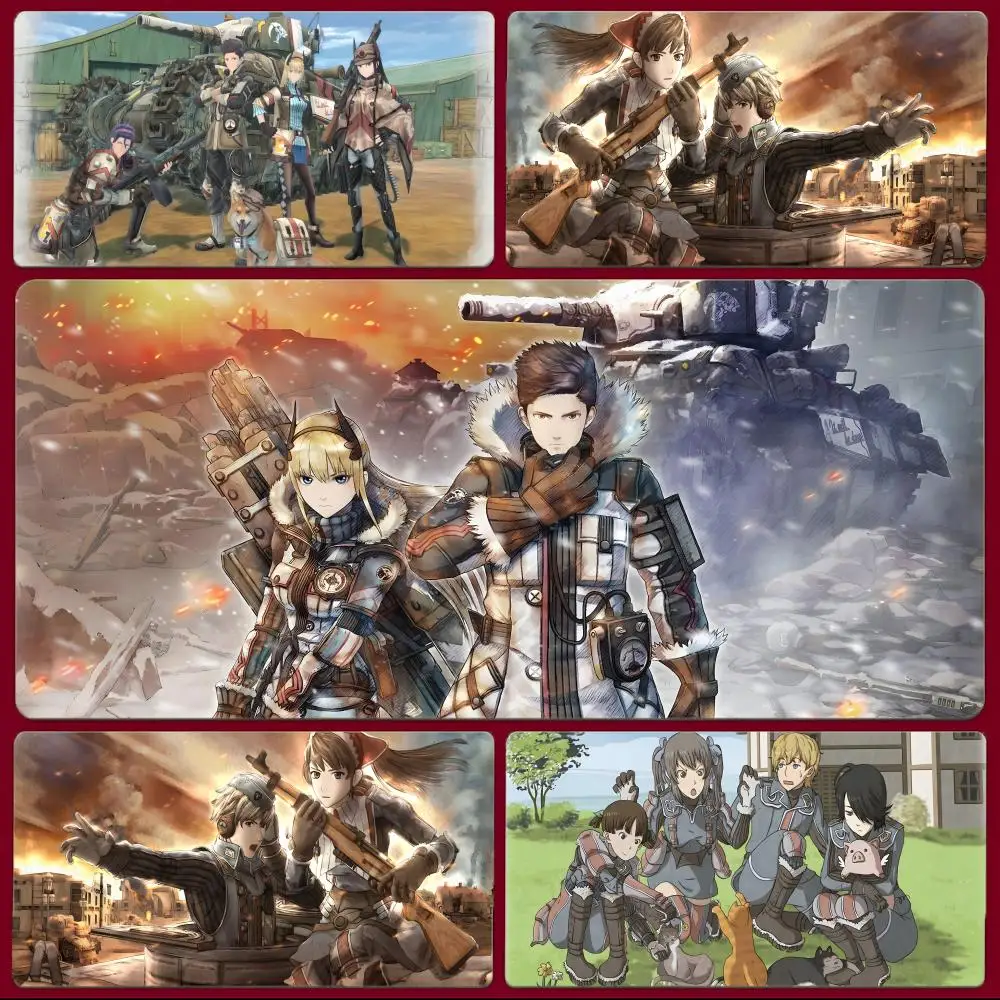 game tactical V-Valkyria Chronicles Mouse Pad Large Gaming Mousepad with Stitched Edges Thickened Desk Mat PC