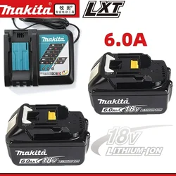 Genuine Makita 18V 6Ah Rechargeable Power Tools Battery 18V makita with LED Li-ion Replacement LXT BL1860B BL1860 BL1850 Charger