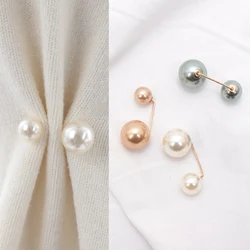 3Pcs Double Pearl Brooch Pins Anti-fade Exquisite Elegant Brooches Women Sweater Cardigan Clip Coat Summer Dress Jewelry Cute