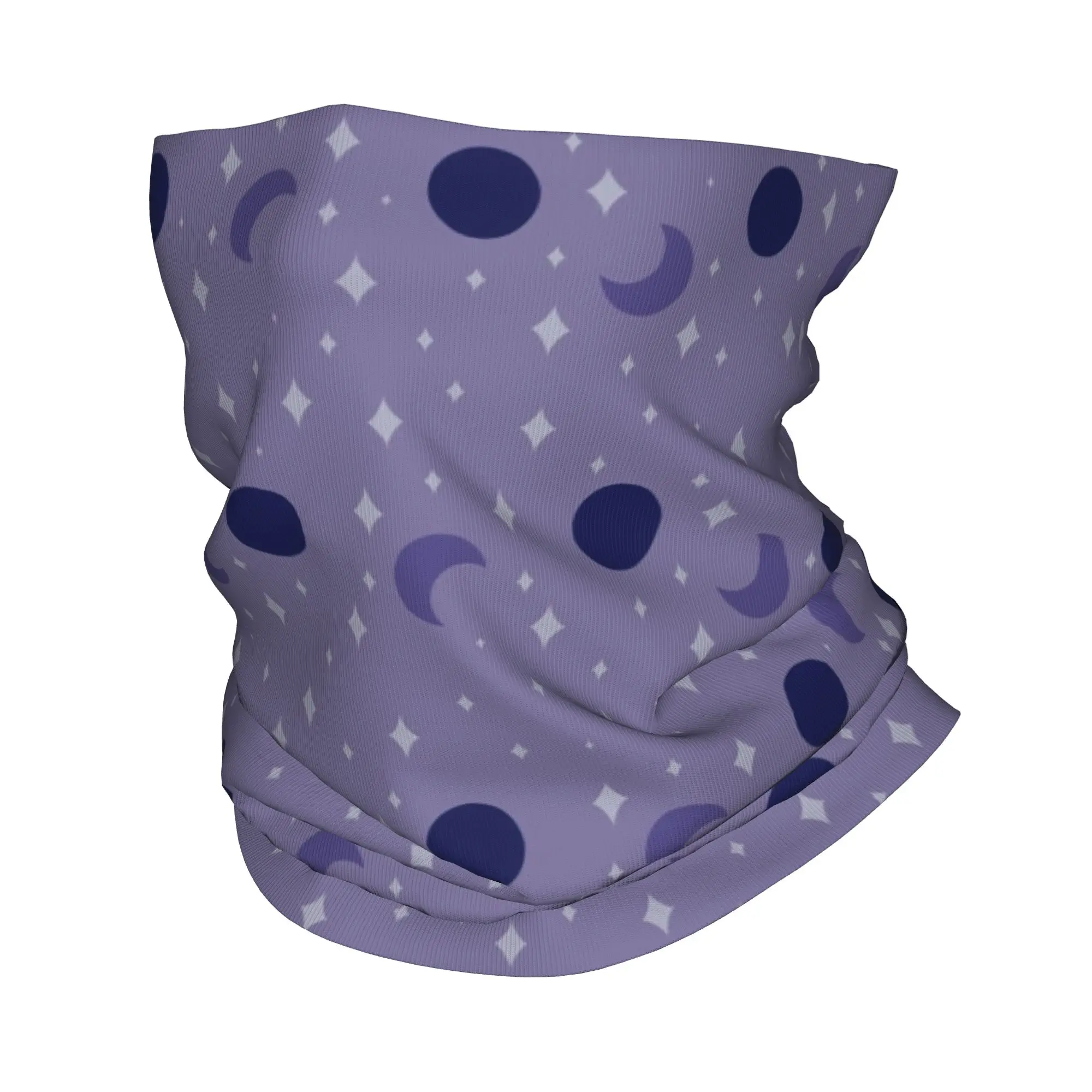 

Purple and blue celestial Sun and Moon design Bandana Neck Gaiter Printed Magic Scarf Warm Headwear Cycling Unisex Adult