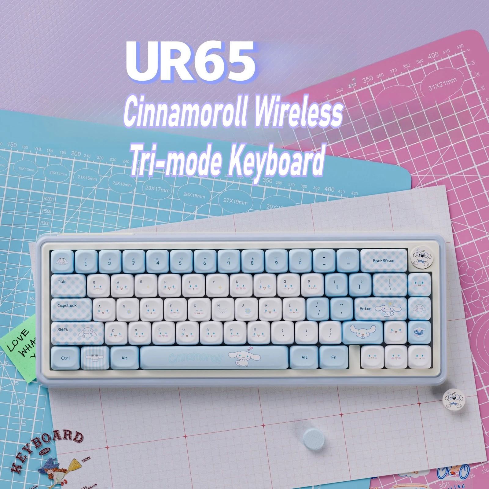 

UR65 Mechanical Keyboard Wireless Tri-mode Hot Swap RGB Gasket Keyboard Kit Custom 65% QMK/VIA Cute Office Gaming Keyboard Gift